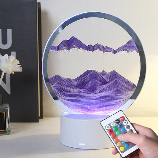 LED Moving Sand Art Table Lamp with 7 Color